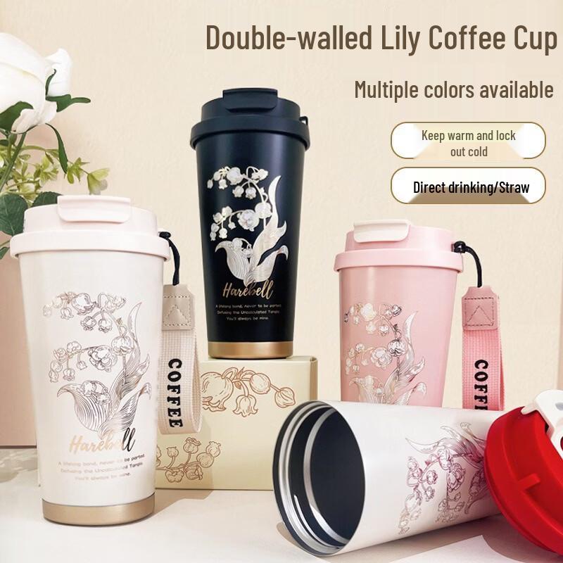 Shangqi Portable Stainless Steel Insulated Coffee Mug with Straw