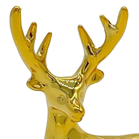 Yousheng Elch Deckelknauf Ersatzgriff Kunststoff Goldene Rentierfigur Kleine Tierskulptur für Glasdeckel Aufbewahrungsbox Schmuckschatulle