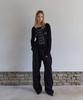 5OML Blur Lettering Loose Fit Long Sleeve (Black)