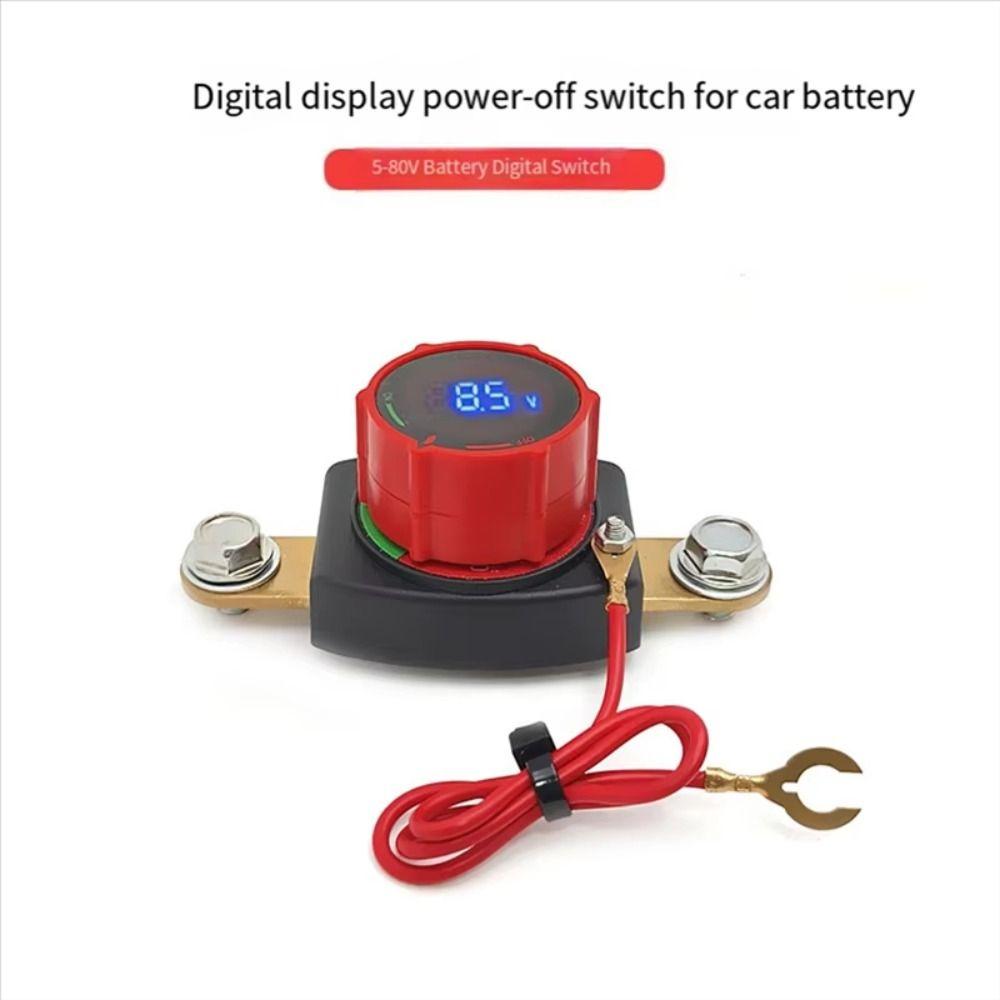 Brass Screw Hole Battery Disconnect Switch Positive Negative Pole Power Switch LED Voltmeter  Cars