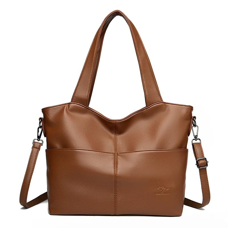 

Высококачественная женская кожаная сумка через плечо с верхней ручкой, вместительные женские сумки, роскошный дизайн