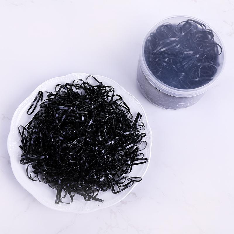 Black Thick Elastic Hair Bands: No-Damage Hair Ties for Women & Kids