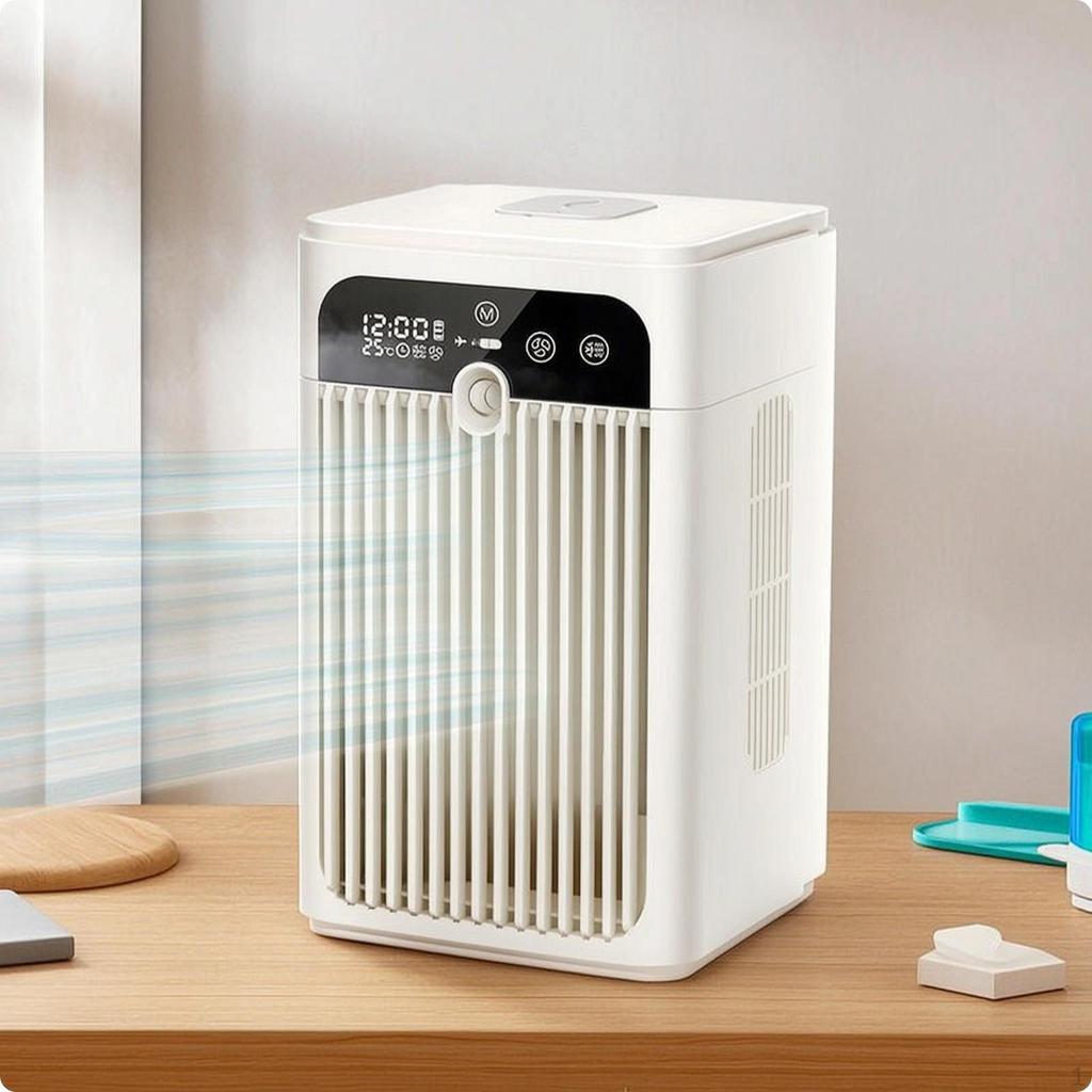 Desktop Chiller with Humidifier Cooling Mini Air Humidifying Appliance for Desk, Bedside
