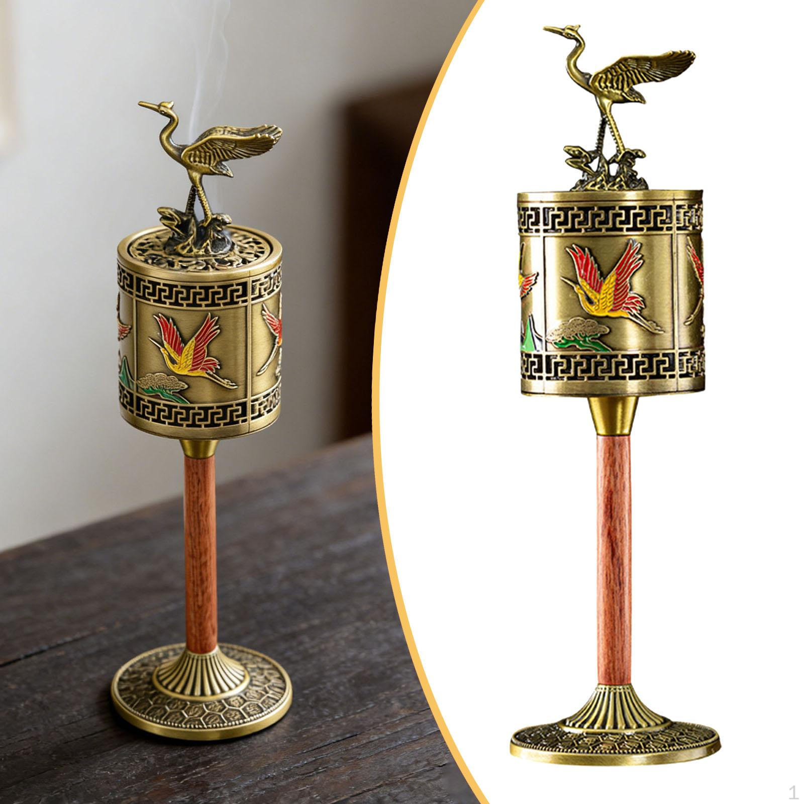 

Burner Holder for Cone/Coil Crane Design Chinese Small Metal Office Tea Room Living бронзовый
