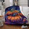 1pc Pumpkin Swirls Blanket, Lightweight Flannel Throw Blanket for Sofa, Bed, Travel, Camping, Living Room, Office, Couch, Chair, and Bed
