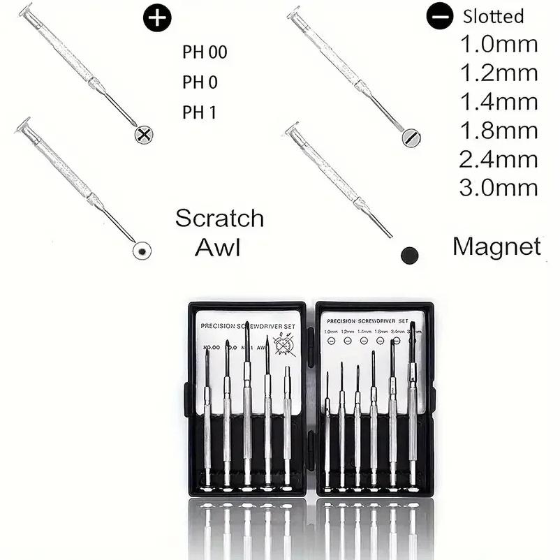 11 szt. Mini Zestaw Wkrętaków Precyzyjnych, Mały Zestaw Wkrętaków Do Elektroniki, Zabawek, Komputera, Naprawy Zegarków, Ulepszone Wytrzymałe Czerwone Pudełko