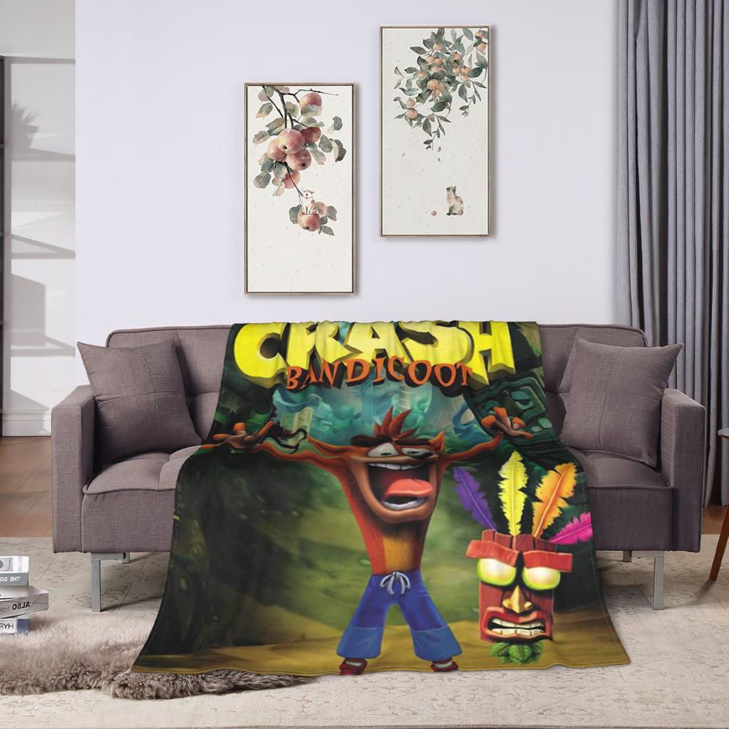 Weiche Warme DeckeStudenten Dekorative Crashs Bandicoots Überwurfdecke Flanell Tagesdecke Für Wohnzimmer Ästhetische Sofa Bettdecke