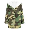 Women's Thick Woolen Cloth Ethnic Printed Hooded Jacket Windbreaker Cardigan
