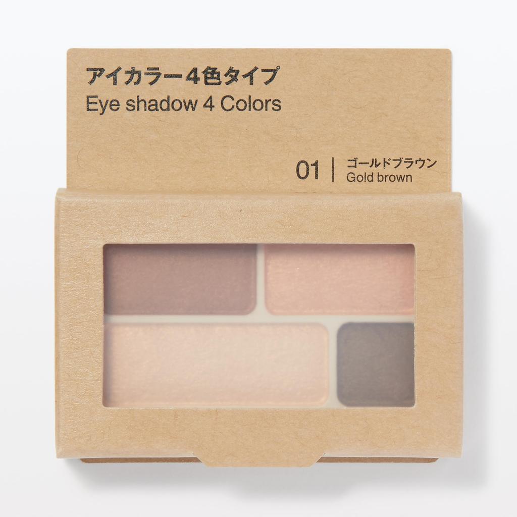 MUJI Eyeshadow Gold OAP57A4S 4-Color Set, Brown, 4.5 G,