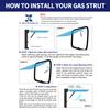X AUTOHAUX 2-Piece 16-Inch Lift Support Strut Shock Gas Springs for Universal RVs, Trucks, and Boats, Black, 56 Lbs
