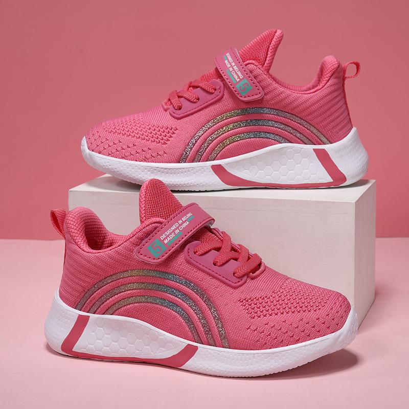 Design Red Trainers Shoes for Kids Girls Comfortable Platform Girl Sports Shoes Large Children's Running Sneakers
