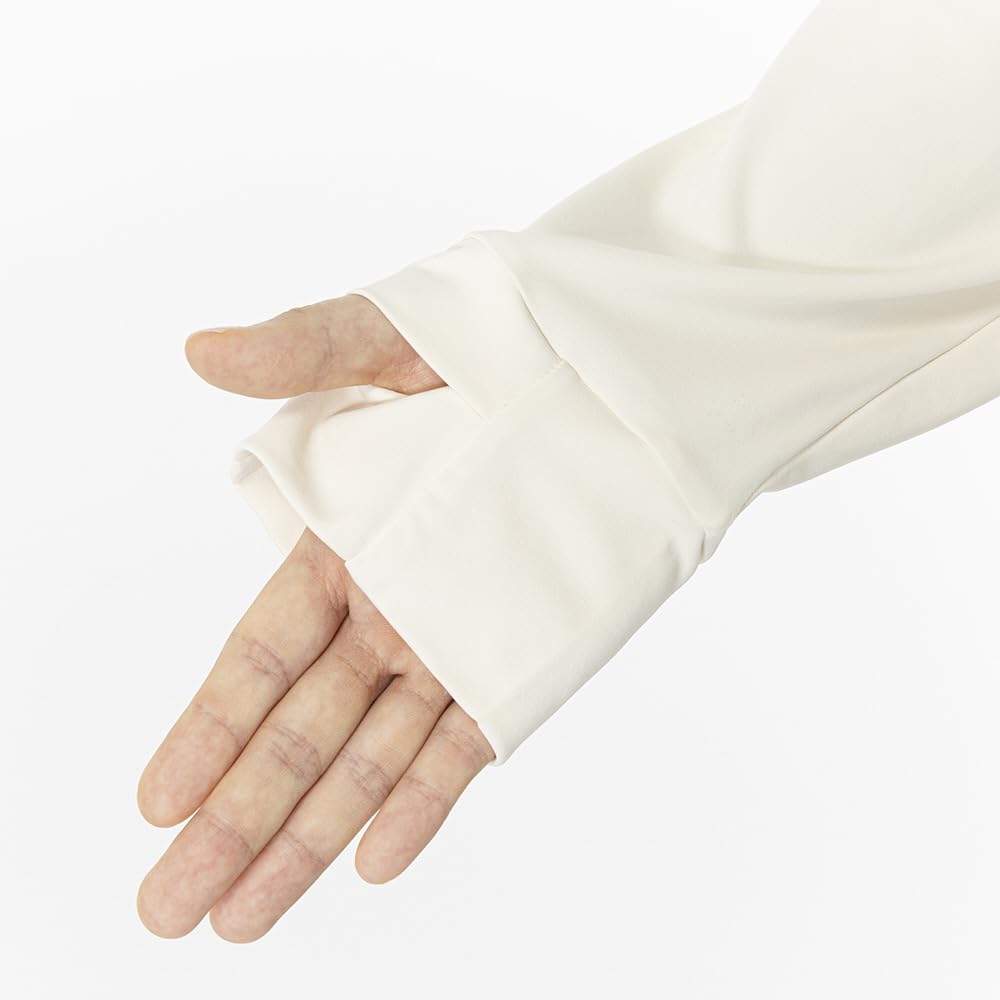 Stretch Smooth Training UPF Size L Women's Hoodie, 50+, 32MCB300, Off-White,