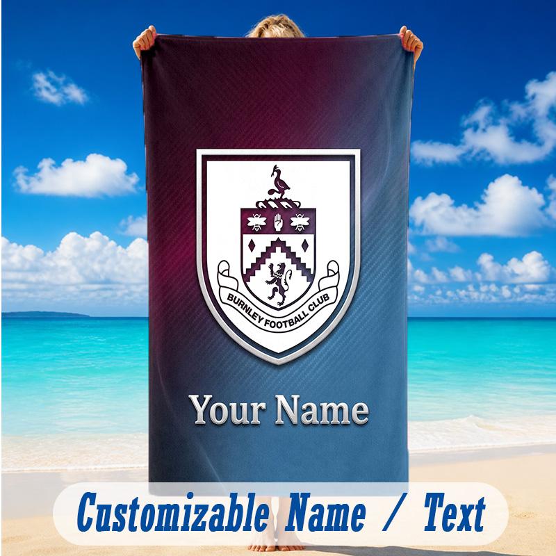 Beach Towel Custom Name Text, Quick Dry Large Towel For Beach HomeBurnley Football