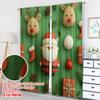 2pcs 2D flat printing Happy Christmas Scene Curtains Christmas Reindeer Santa Claus Gift Digital Printed Polyester Drapes