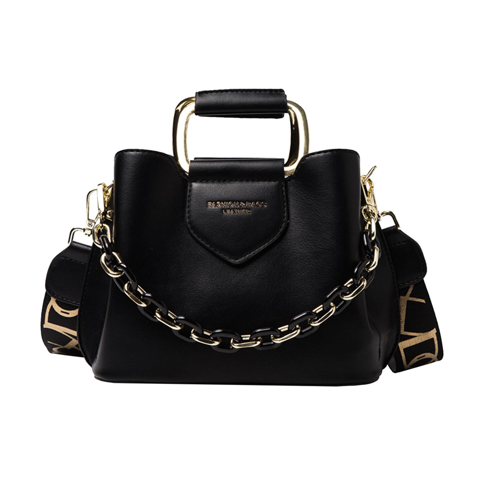 Твердая акриловая цепочка из искусственной кожи с вертикальной подушкой трендовая персонализированная сумка через плечо на одно плечо женская сумка One Size чёрный 1986₽