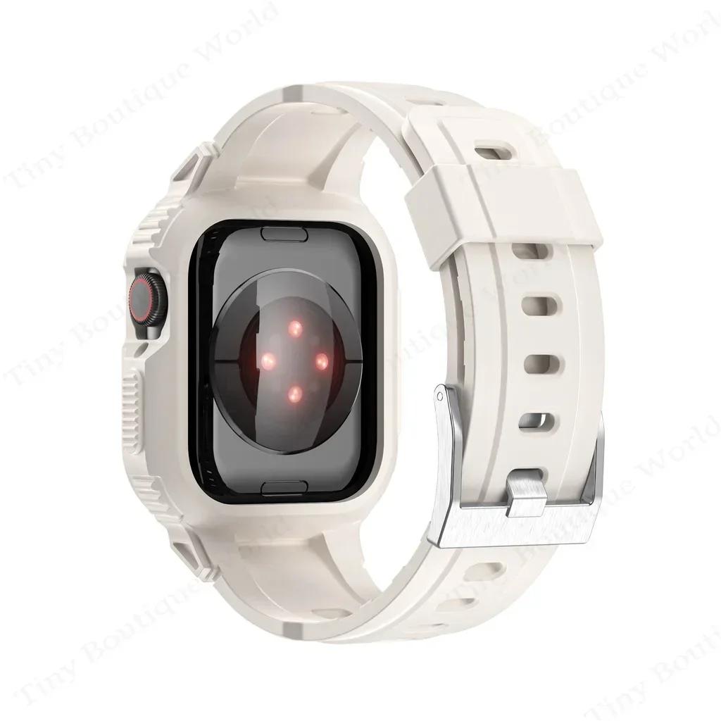 Cinturino per Apple Watch Ultra 49mm 45mm 44mm 41mm 40mm Cinturino in silicone per Iwatch Serie 8 7 6 Se 5 4 Bracciale con copertura protettiva