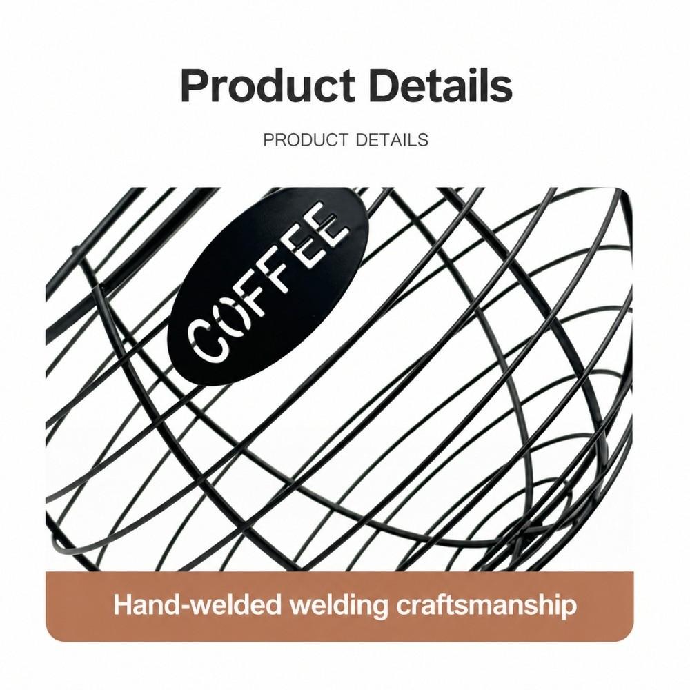 Wire Basket Coffee Pod Holder Multicolor Desktop Organizer Container Coffee Pod Organizer Cafe