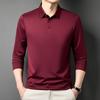 Long Sleeve Men's T-Shirt Lapel Collar Wrinkle-Resistant Business Casualpolot