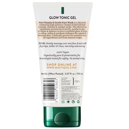 Biotique Glow Tonic Gel Pure Vitamin E Gentle Face Wash 150ml