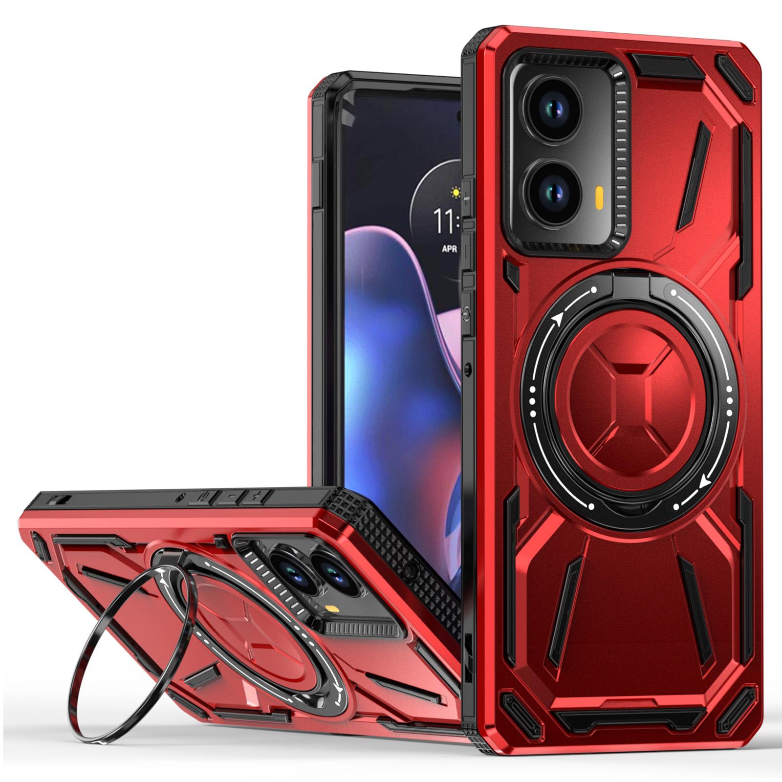 

For Motorola Edge (2024) 5G Case Compatible with MagSafe Kickstand TPU+PC Phone Cover Red