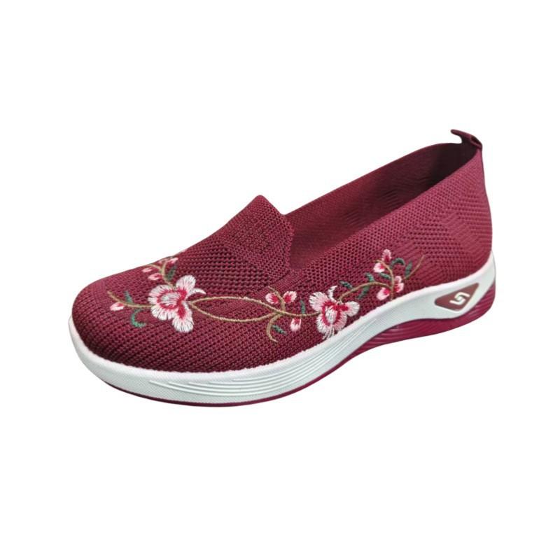 

Весенне-летние тканевые туфли женские ретро вышитые туфли дышащие на плоской подошве для мамы 41