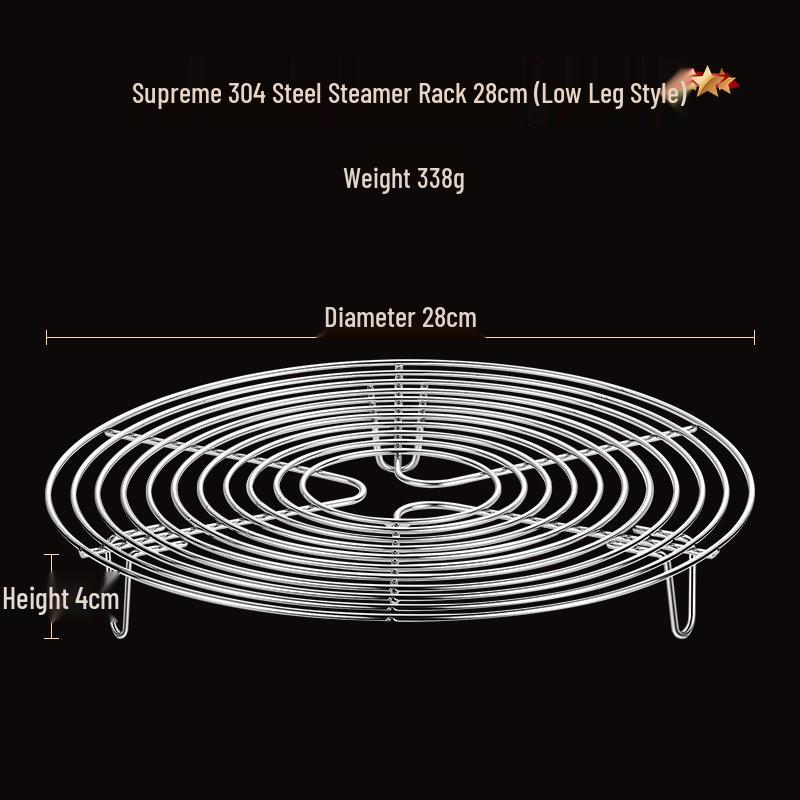 304 Stainless Steel Steaming Rack - Insulated Separator for Household Steamed Dishes with High & Low Feet Configuration.