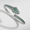 Dilixue Fashionable Green Zircon Snake Bracelet - Zodiac-Themed Gift