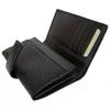 [Inden-ya] Inden Bifold Wallet 2213 Bill Compartment X Black Deerskin with Black Lacquer, Small Checkered Pattern