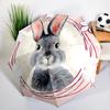Retro Coffee Bunny Umbrella Automatic Open/close, Sturdy Iron Frame & 8-Rib Structure, Umbrella for Women & Men, Christmas Gifts