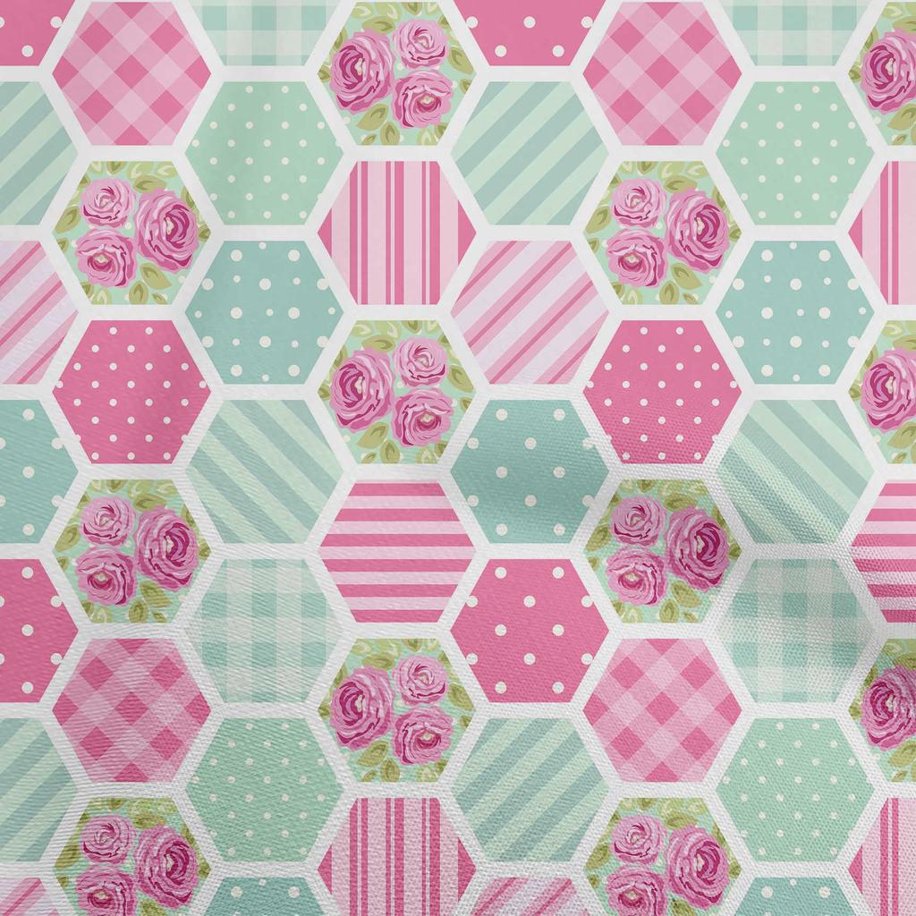 oneOone Cotton Flex Fuschia Pink Fabric Floral Sewing Fabric By The Yard Printed Diy Clothing Sewing Supplies 40 Inch
