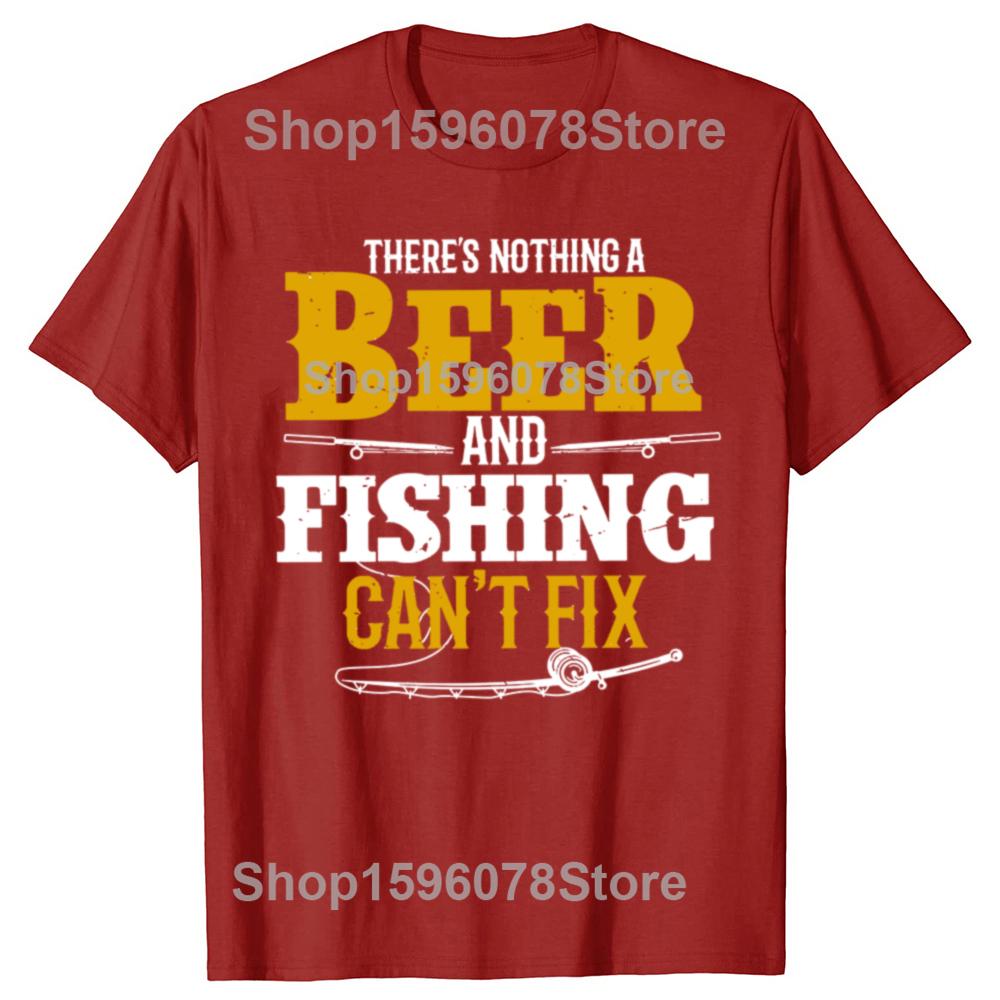 

Funny Beer Fishing Fix Graphic Tshirts Men Womens Fashion Casual Tshirt 100 Cotton Loose Oversized T Shirt S