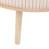 Nysos Round Beige Coffee Table With Sliding Doors Japandi