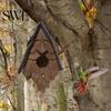 Ancient Tree Fairy Birdhouse Happy Spirit Synthetic Resin Human Face Bird Nest Hand-Carved Weathered