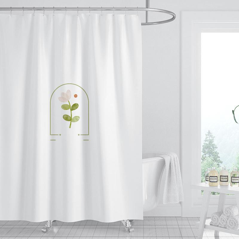 JINRUN Badezimmer verdickter wasserdichter Vorhang, schimmelfester Duschvorhang, Duschtrennwand-Vorhang, Duschvorhang, Badezimmer-Vorhang, kostenlose Perforation