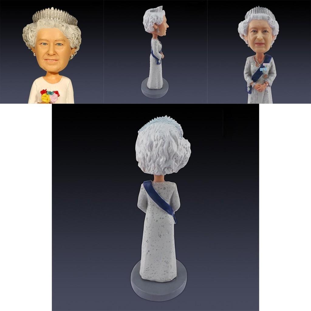 Statue Bobble Head à Tête Oscillante de l'Anniversaire de Platine de la Reine Figurine d'Action Matériau Résine Lourde Peinture Faite à la Main