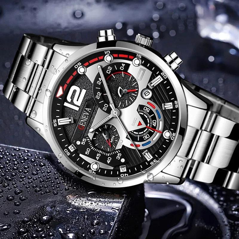 Montre Homme Fashion Mens Sports Watches Luxury Steel Quartz Watch Mens Business Watches Casual Calendar Clock Reloj Hombre