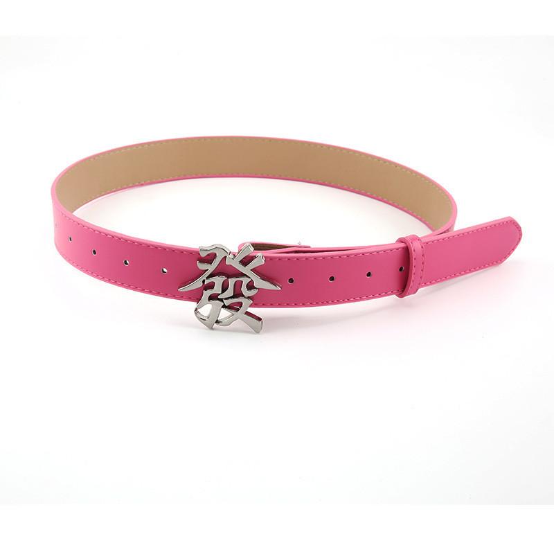 

Trendy Women s Denim Belt Decorative All-match Casual Belt Smooth Buckle Korean Chic Fashion Belt Available Now рожевий