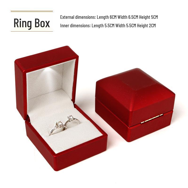 LED Light Lacquer Jewelry Box for Pendants, Bracelets, Rings, Charms, Bangles, Diamonds, Necklaces, and Couple Rings.