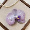 Épingle à cheveux Orchidée Papillon Fleur Orchidée Perle Fille Pince à Cheveux Fleur Simple Été