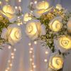 Romantic LED Rose String Lights 1.5/3 M Warm White Rose Flower Lights 10/20 LED Flower Garland Fairy Lights Bedroom Decor