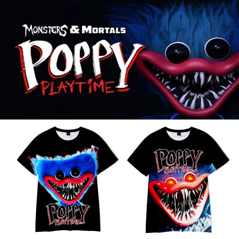 Dziecięcy T-shirt Poppy Playtime Chłopięcy Oddychający Poliestrowy T-shirt Huggy Wuggy Dla Chłopców