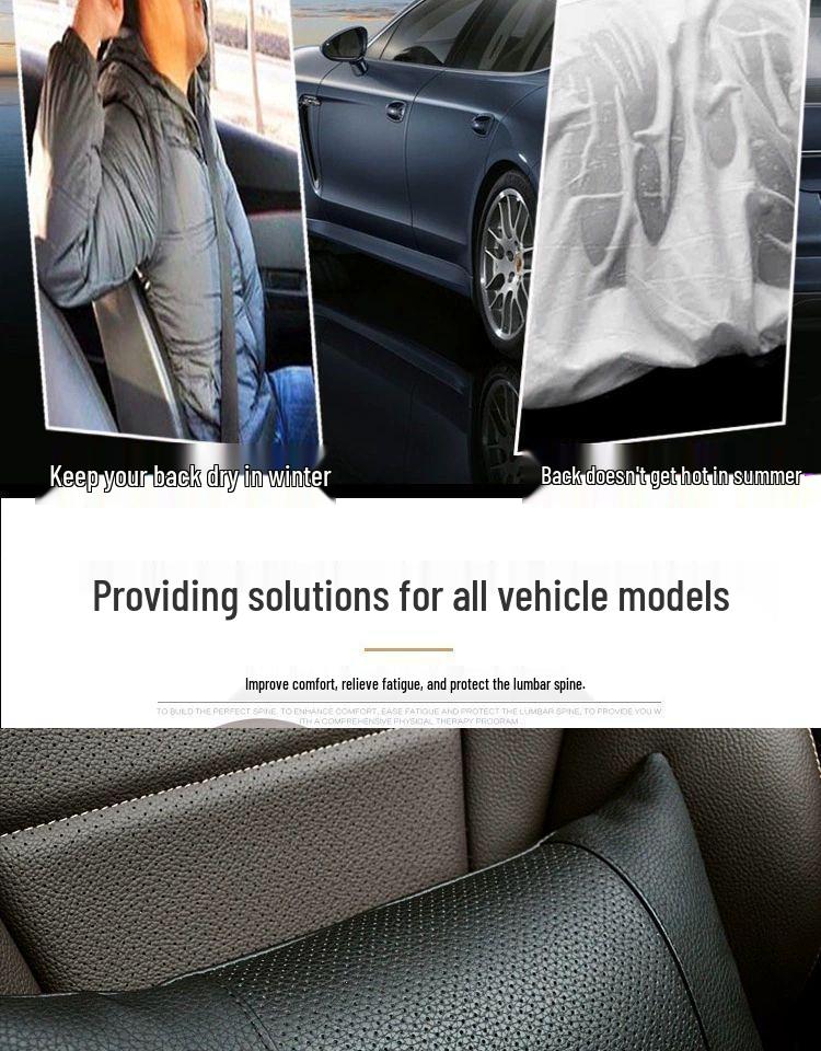 Appuie-têtes et Coussinets de Soutien Lombaire pour Voiture en Cuir Véritable Toutes Saisons
