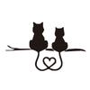 Reflective Cartoon Cat Car Stickers - Two Cute Cats with Hearts Scratch-Decal