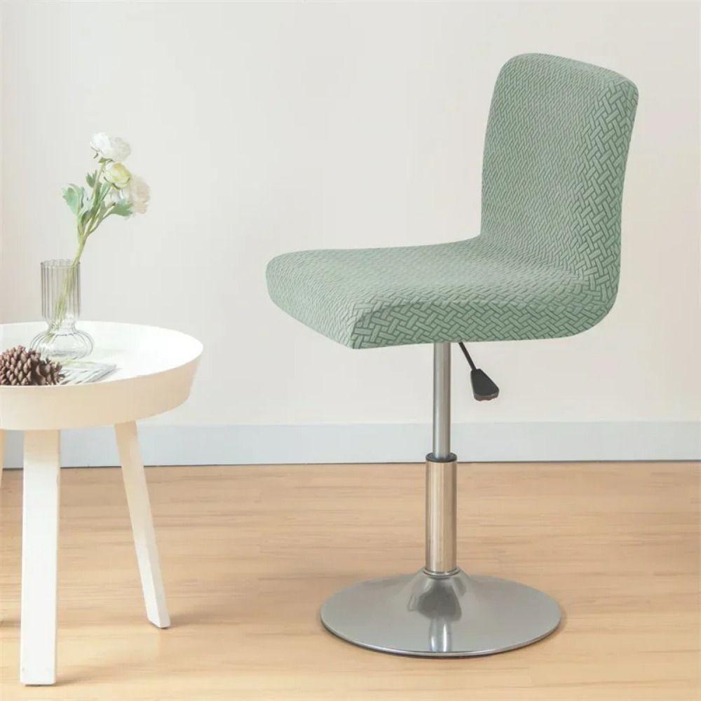 Jacquard Pattern Curved Chair Cover Stretchable Soft Restaurant Stool Cover Thickened Removable Seat Protectors for Dining Room