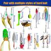 24-Piece Fishing Lure Gift Set: Soft Plastic Frog Metal Spinner Crankbait Topwater Baits Bass Pike