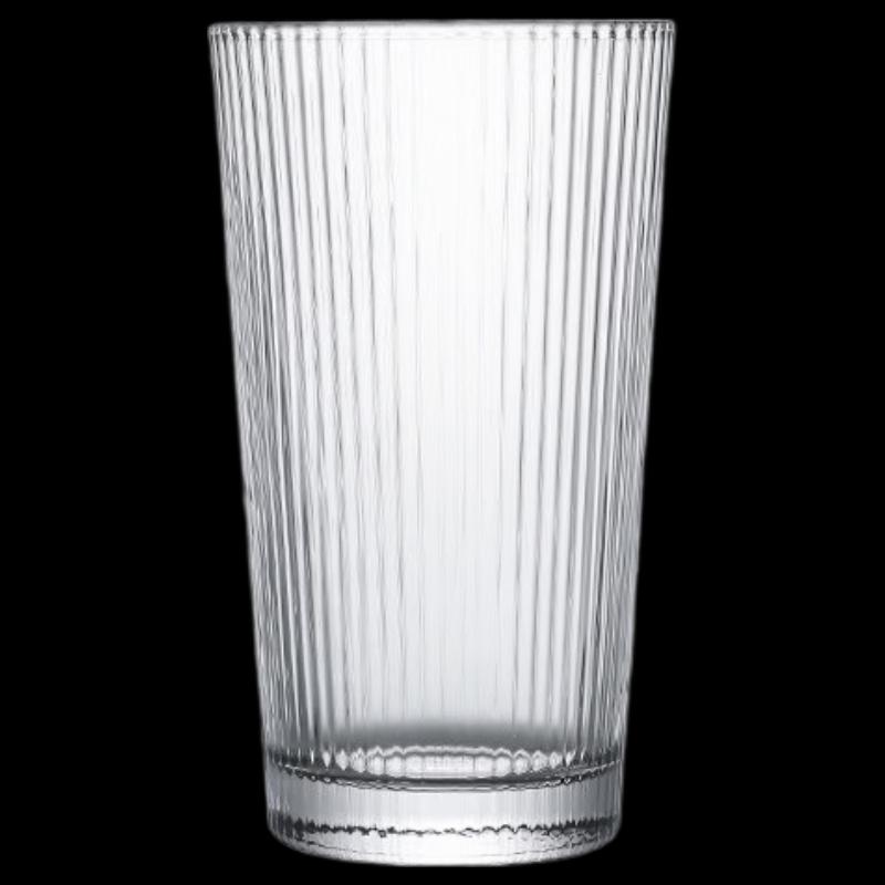 Shangqi Vertical Stripe Glass Water/Coffee Cup - 6 Pack
