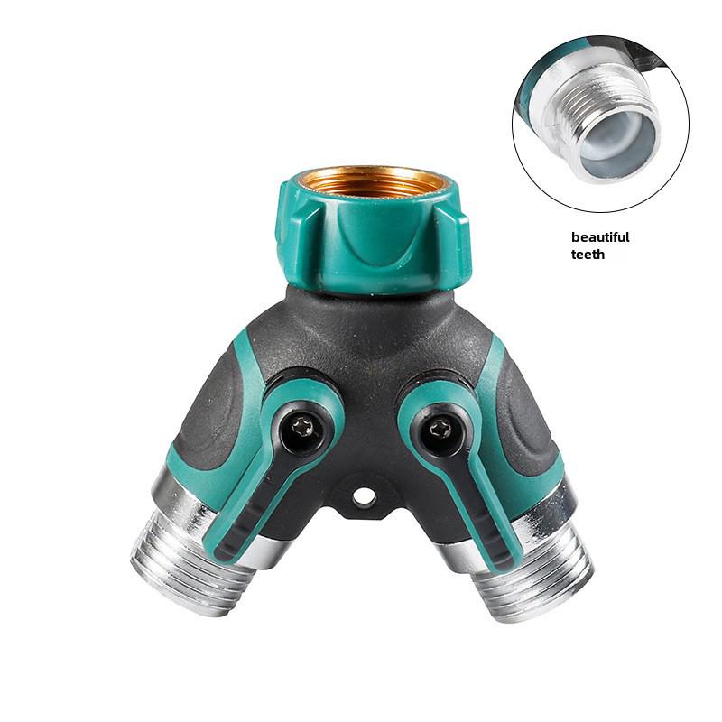 

Gardening Y-Type Zinc Alloy Dual Outlet Adjustable Irrigation Water Stop Valve Connector