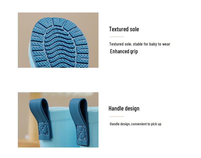 Children's Cartoon Rain Boots: Non-Slip, Water-Resistant Rubber Shoes for Toddlers and Kids, All-Season Wear