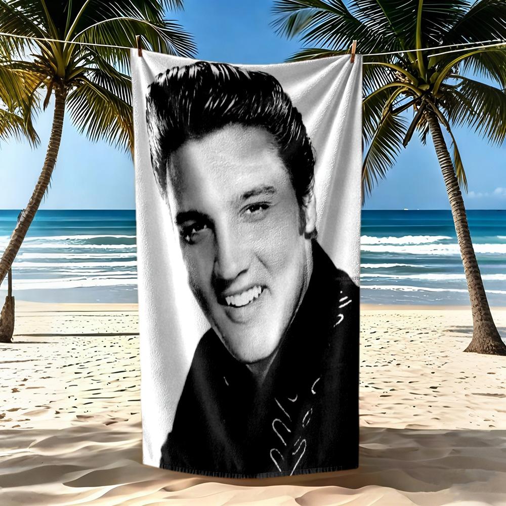 Elvis Beach Towel High Absorbency Quickdry Comfortable Lightweight Perfect For Traveling Yoga Camping And Swimming