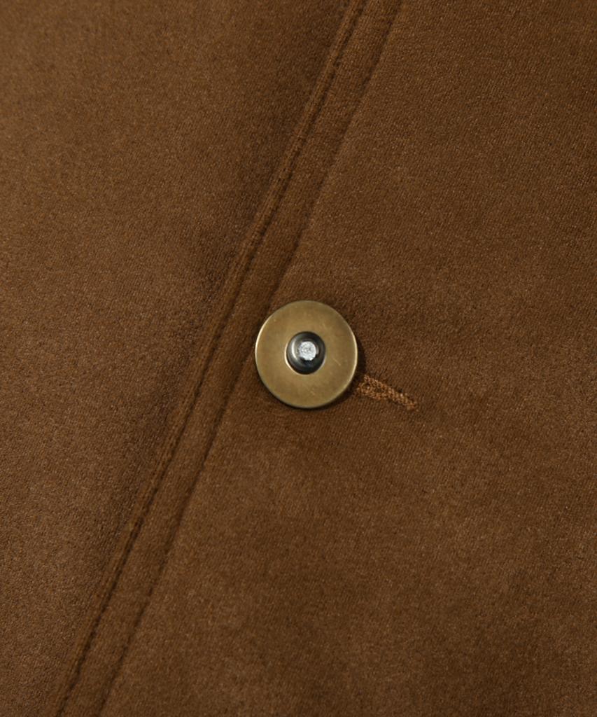 Trillion Suede Elbow Patch 3-Button Blazer Jacket [Brown]